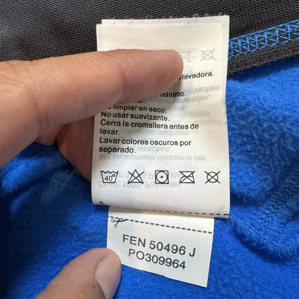 Helly Hansen Fleece Jacket Men Large Blue Full Zip HH Logo Polartec Collar M